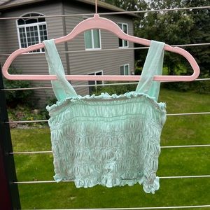 American Eagle Ruffle Tank Top - Mint